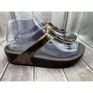 FitFlop Women's Pietra Sandal Brown Toe Post Jewel Size 7